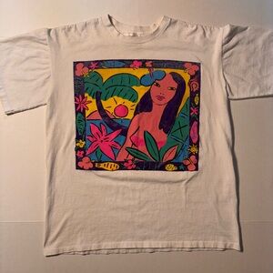 Vtg Ken Done Abstract Pop Art Fiji Surf Wear 90’s Made USA Mens T-shirt XL